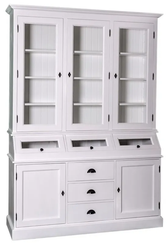 Wochenendangebot Casa Padrino armario de cocina / gabinete de cocina estilo country blanco 163 x 50 x H. 226 cm - Muebles de Estilo Country