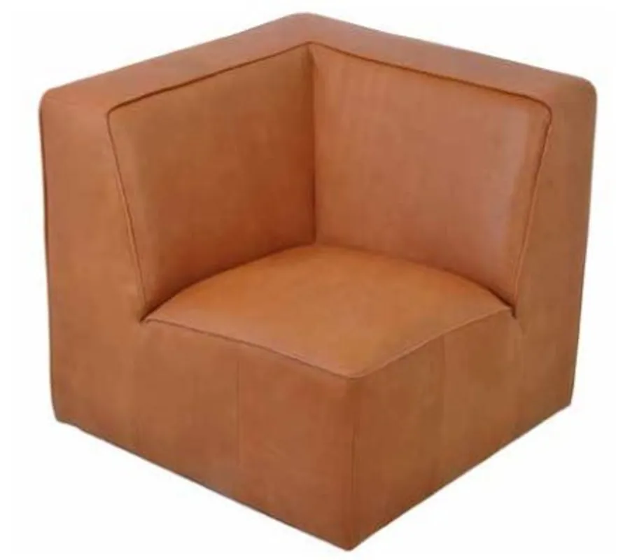 Casa Padrino Sillón de Esquina de Lujo Marrón Claro 89 x 89 x H. 88 cm - Sillón de Cuero de Salón Preis Gesenkt