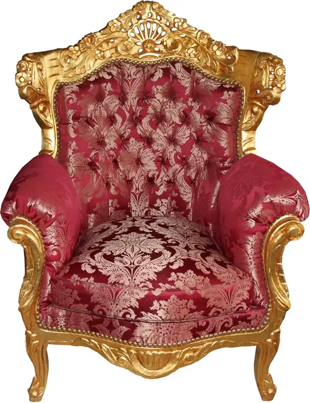 Sillón barroco Casa Padrino Al Capone Bordeaux Pattern / Gold - Muebles antiguos estilo rococó Sofort Bestellen
