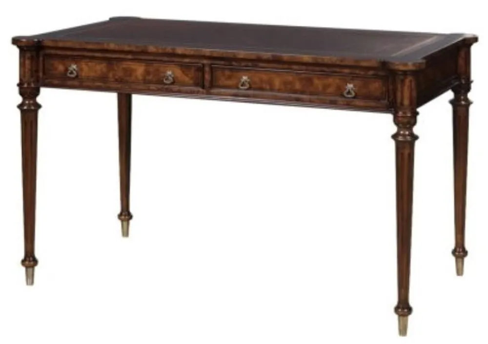 Casa Padrino escritorio Art Nouveau de lujo con 2 cajones marrón / plata 126 x 74 x H. 76 cm - Calidad de Lujo Echt