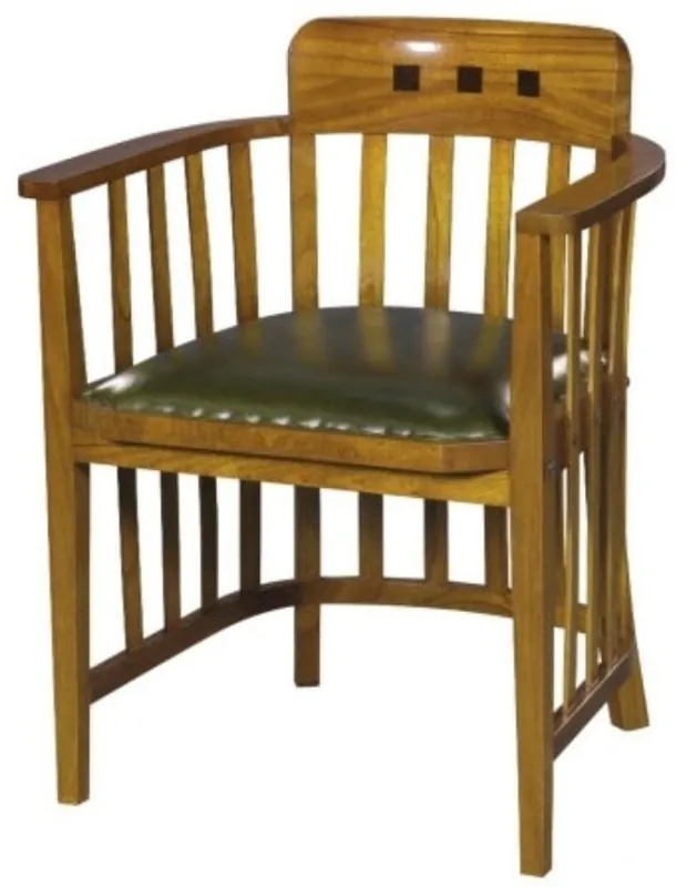Zertifiziert Casa Padrino silla de oficina de lujo con reposabrazos marrón claro / verde 63 x 52 x H. 80 cm - Mobiliario de Oficina
