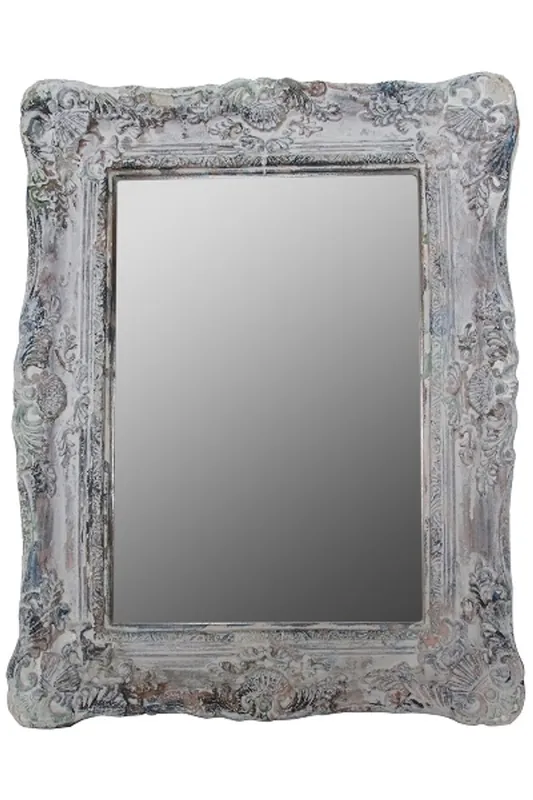 Espejo de pared barroco Casa Padrino Gris antiguo Altura 54 cm, ancho 42 cm con adornos y marco de madera - Hecho a mano Finale Aktion