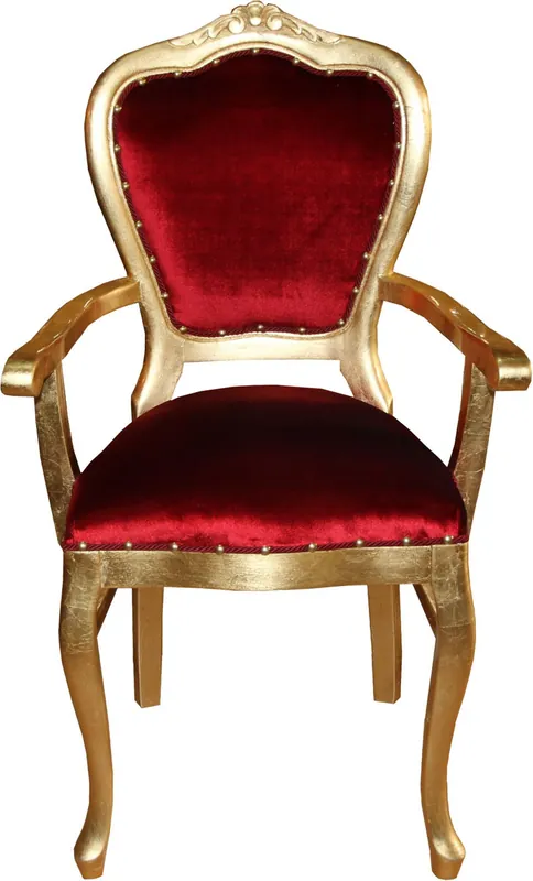 Silla de lujo barroca Casa Padrino Luxury con brazos Burdeos / Oro - Silla de tocador de señora - Edición limitada Zertifiziert