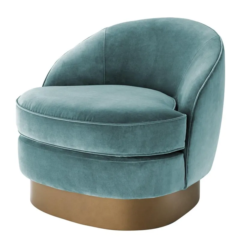 Sillón de lujo Casa Padrino turquesa oscuro / oro mate 74 x 85 x h 73 cm - Hotel Möbel Preisknaller