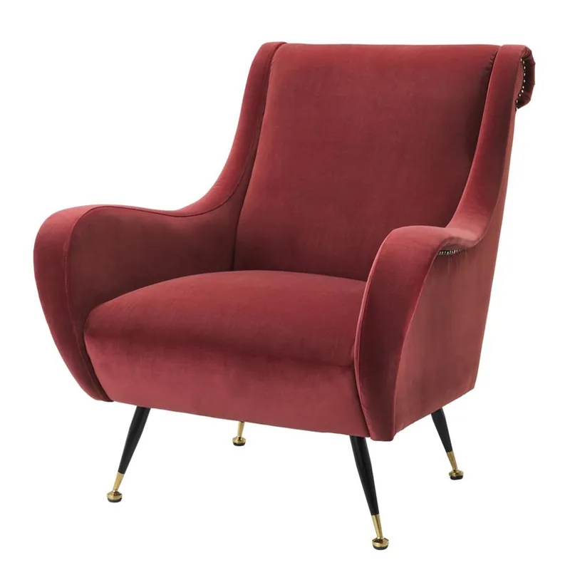 Casa Padrino Luxury Hotel Salón Sillón Rojo Oscuro 80 x 90 x H. 88 cm - Muebles del hotel Abverkauf