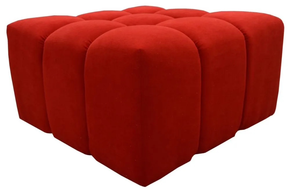 Casa Padrino Taburete de Lujo Rojo 90 x 90 x H. 50 cm - Mobiliario de Sala de Estar Ausverkauf