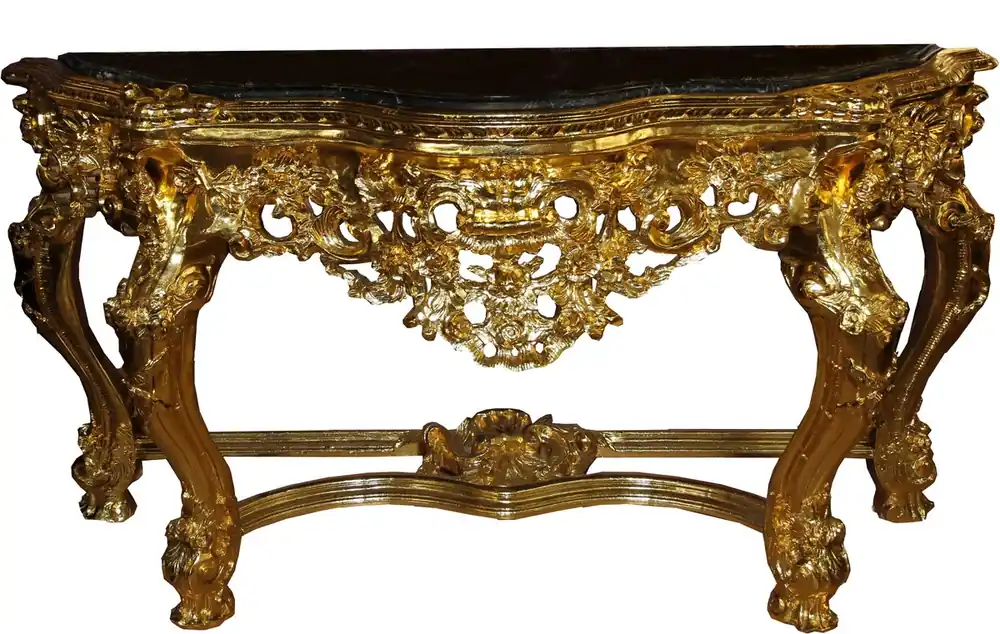Consola de lujo barroca Casa Padrino dorada / negra con sobre de mármol B 175 cm - Consola barroca - Edición limitada Preiswert
