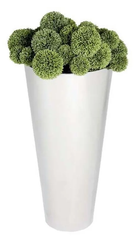 Solange Der Vorrat Reicht Casa Padrino jardinera de acero inoxidable plata Ø 33 x H. 70 cm - Maceta de Lujo