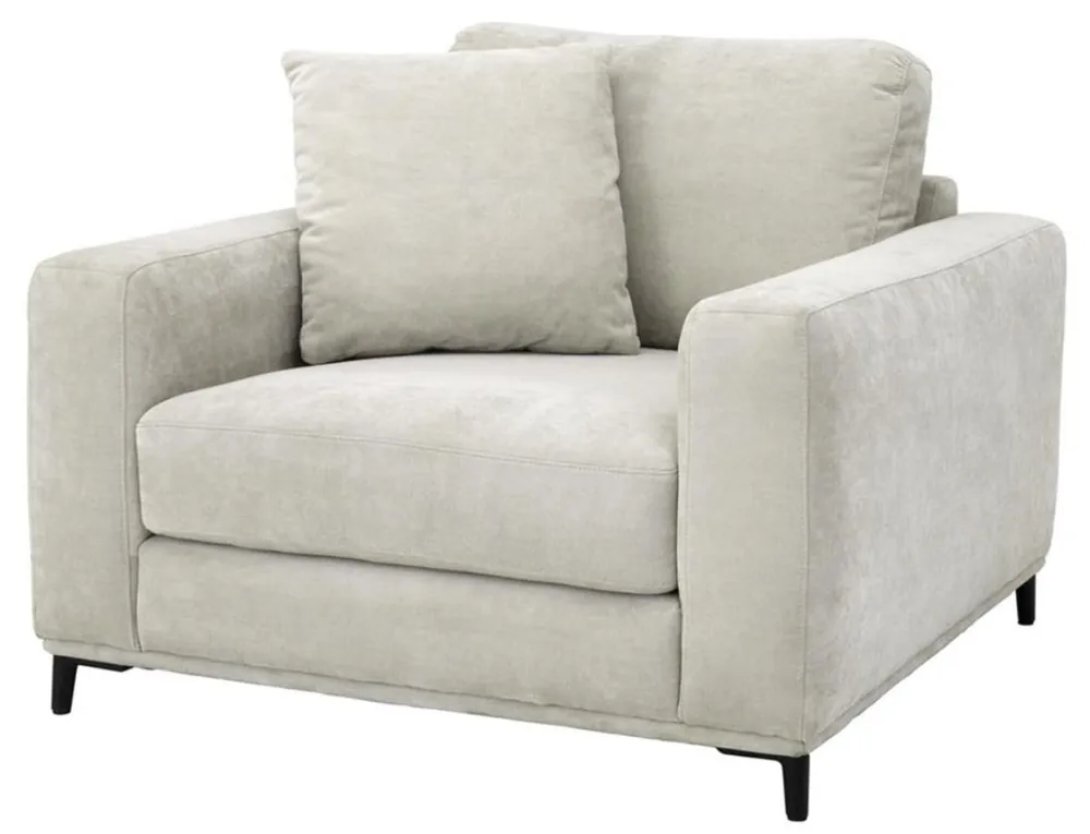 Casa Padrino sillón de salón de lujo arena / negro 105 x 102 x H. 80 cm - Muebles de Salón Markenprodukt