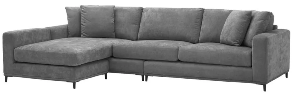 Zertifiziert Casa Padrino sofá cama gris / negro 284 x 172 x H. 76 cm - Sofá Esquinero de Lujo