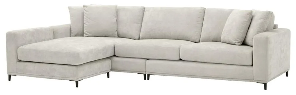 Casa Padrino sofá cama arena / negro 284 x 172 x H. 76 cm - Sofá Esquinero de Lujo Bestseller