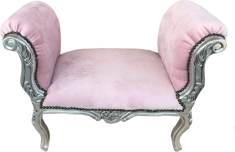 Rabatt Heces Casa Padrino barroco de heces Rosa / Plata - Banco