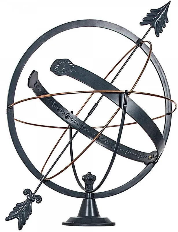 Nur Heute Casa Padrino Art Nouveau Garden Deco Reloj de Sol Antracita / Cobre Ø 60 x H. 72 cm - Decoración de Lujo en el Jardín
