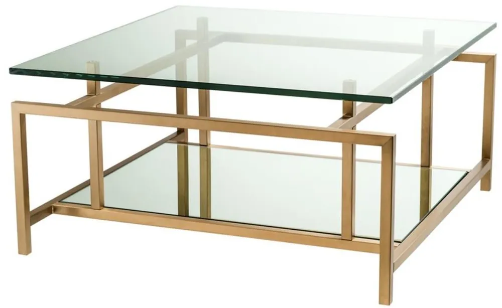 Casa Padrino mesa de centro latón 70 x 70 x H. 35 cm - Mesa de centro Ausverkauf