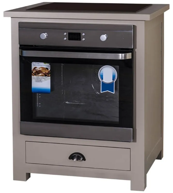 Casa Padrino armario de estufa de leña con cajón gris 76 x 65 x H. 90 cm - Armario de Cocina en Estilo Rural Saisonangebot