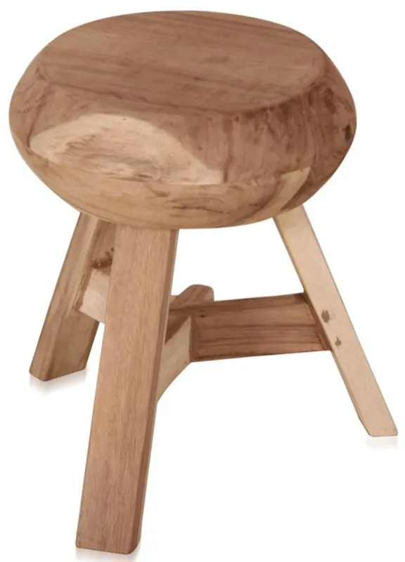 Günstig Casa Padrino taburete de estilo rural natural Ø 37 x H. 45 cm - Taburete Redondo