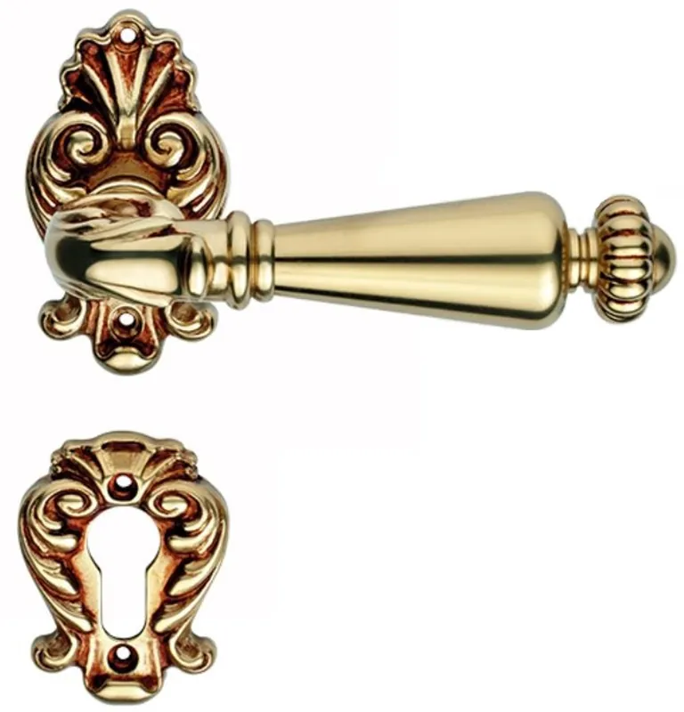 Casa Padrino conjunto de manija de puerta barroco oro francés 14 x H. 8,2 cm - Muebles Barroco Jetzt Kaufen