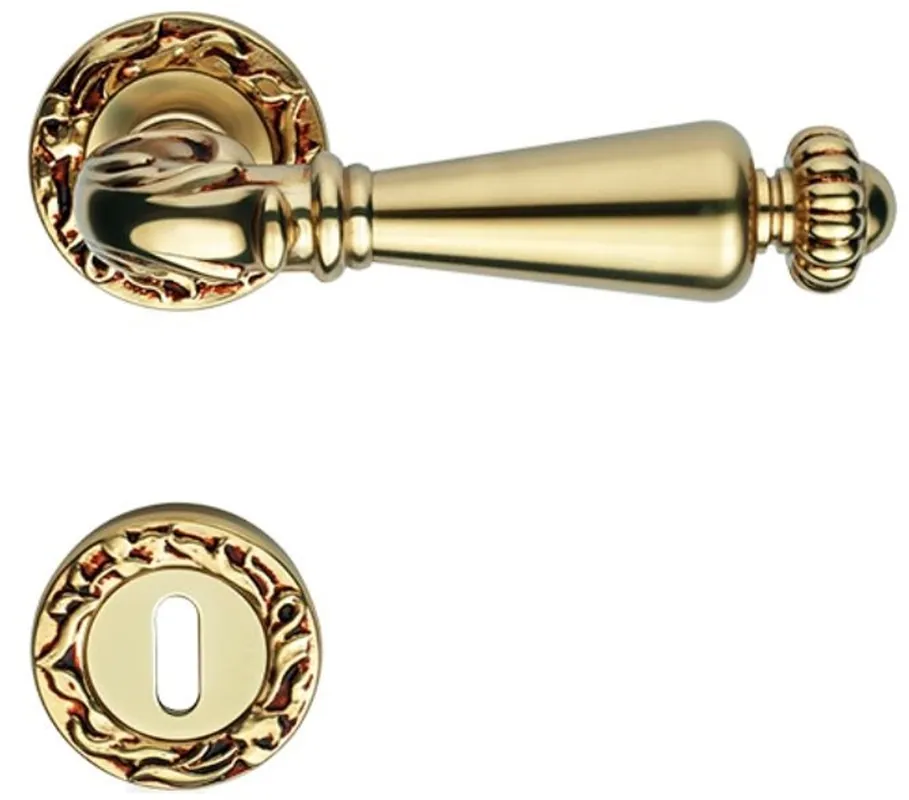 Casa Padrino conjunto de manija de puerta barroco oro francés 14,2 x H. 5,3 cm - Muebles Barroco Aktuell