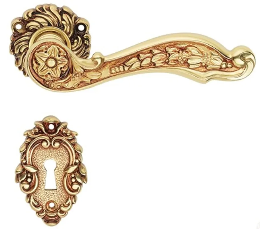 Casa Padrino conjunto de manija de puerta Art Nouveau de oro francés 15,4 x H. 5,4 cm - Accesorios Barroco y Art Nouveau Heißes Angebot