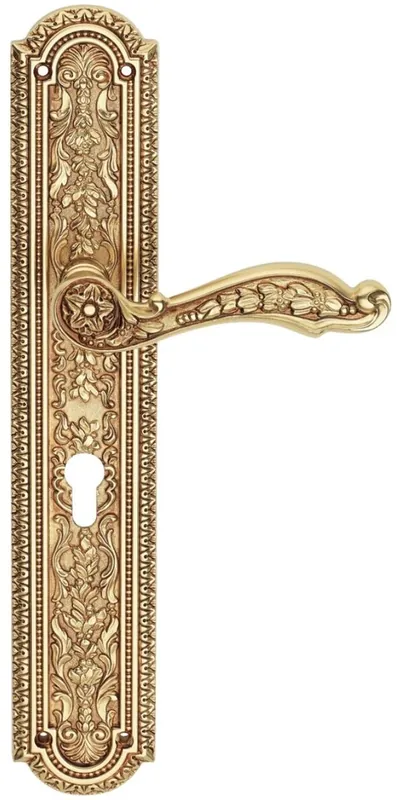 Nur Heute Casa Padrino Conjunto de Manija de Puerta Art Nouveau Oro Francés 16 x H. 35,2 cm - Accesorios de Hotel y Restaurante