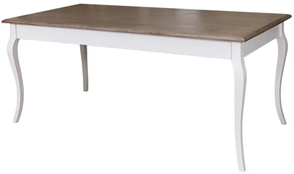 Casa Padrino mesa de centro estilo rural blanco / marrón - Varios Tamaños - Mesa de Comedor con Patas Curvas Aktuell