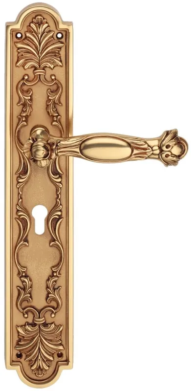 Casa Padrino conjunto de manija de puerta barroco oro francés 18,4 x H 41,8 cm - Conjunto de Manija de Puerta de Estilo Barroco Preiswert