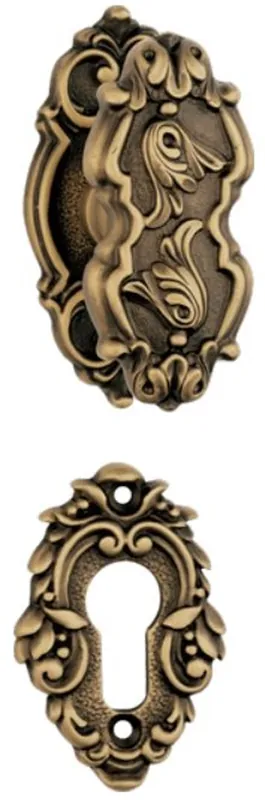 Casa Padrino conjunto de pomo de la puerta barroco latón patinado 4,2 x H. 9 cm - Pomo de la Puerta Giratorias Barroco Geprüft