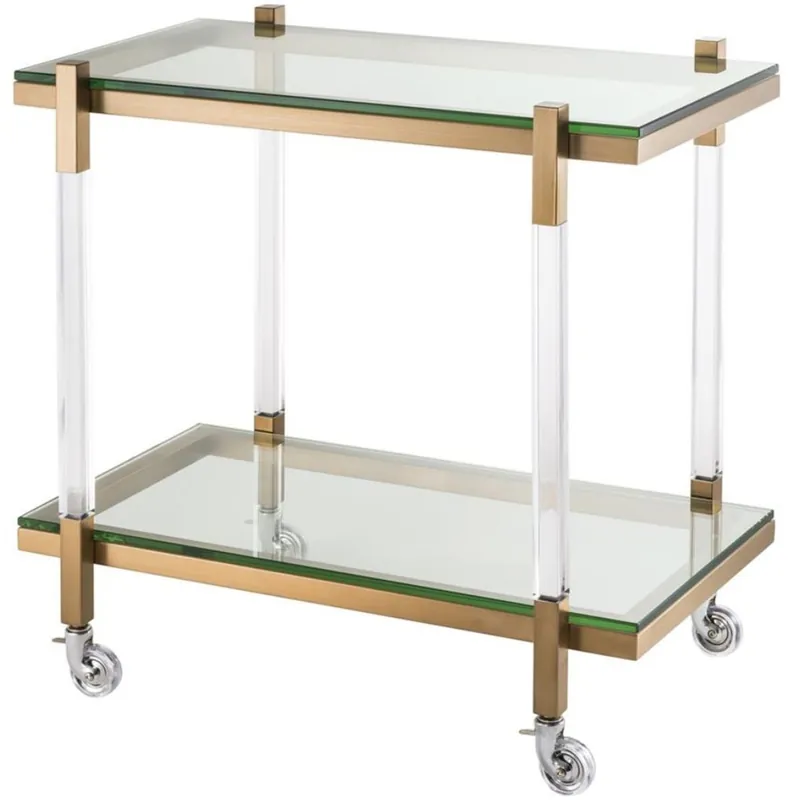 Must-Have Casa Padrino carrito de lujo latón 80 x 48 x H. 77,5 cm - Hotel Restaurant Gastronomy Accessories