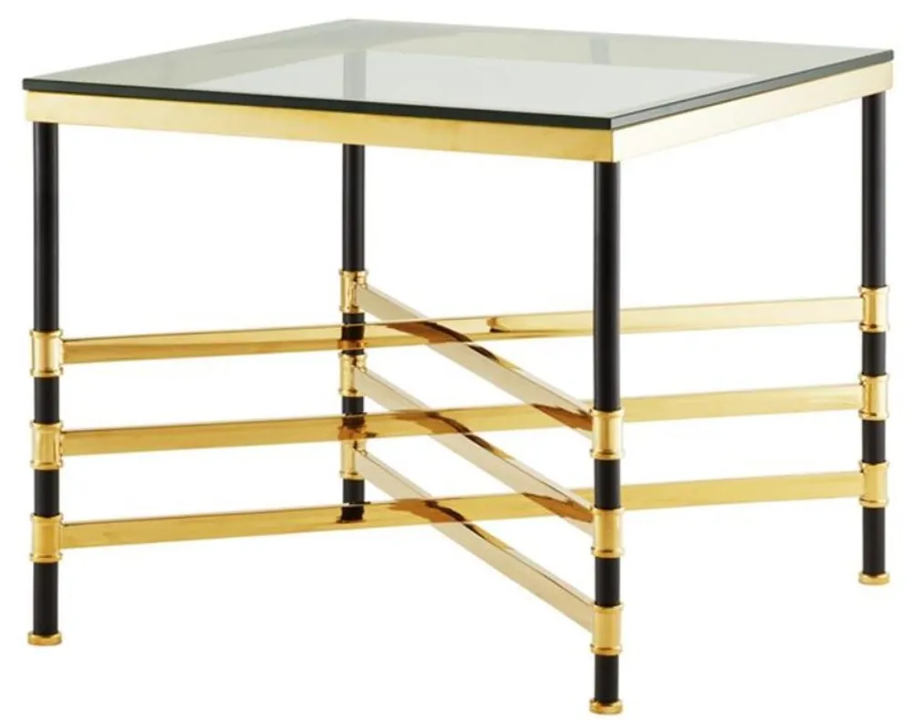 Casa Padrino mesa de estar de la sala oro / negro 65 x 65 x H. 55 cm - Muebles de la Sala de Estar de Lujo Jetzt Bestellen