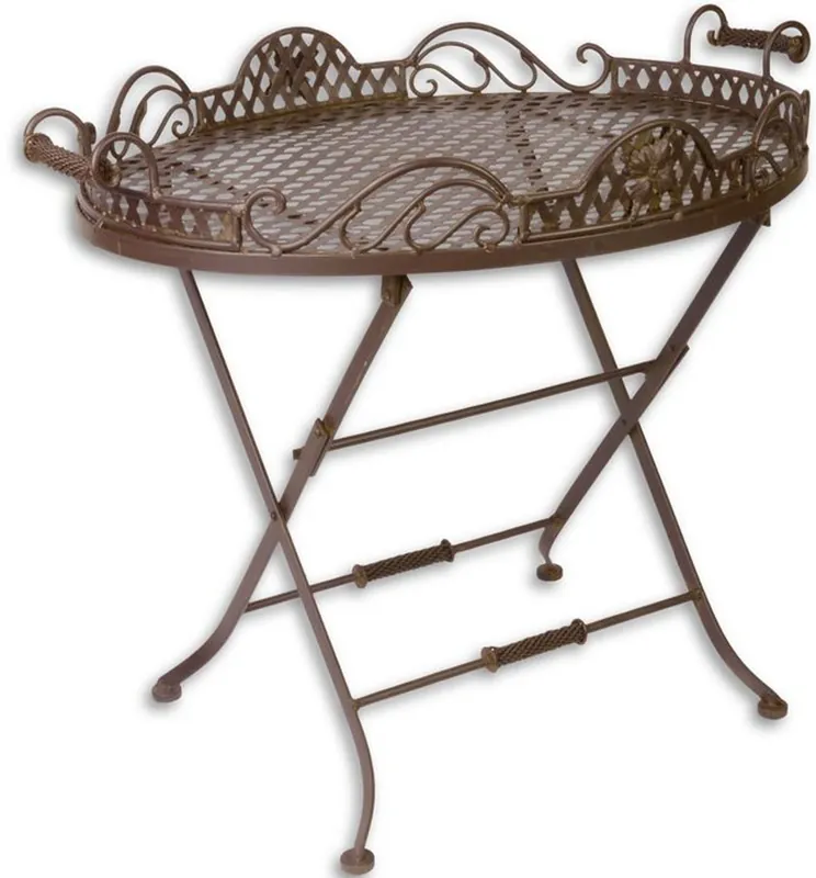 Meistverkauft Mesa de centro de diseño Casa Padrino Garden Ancho de herrumbre 56 cm x Alt 66 cm - Muebles Art Deco