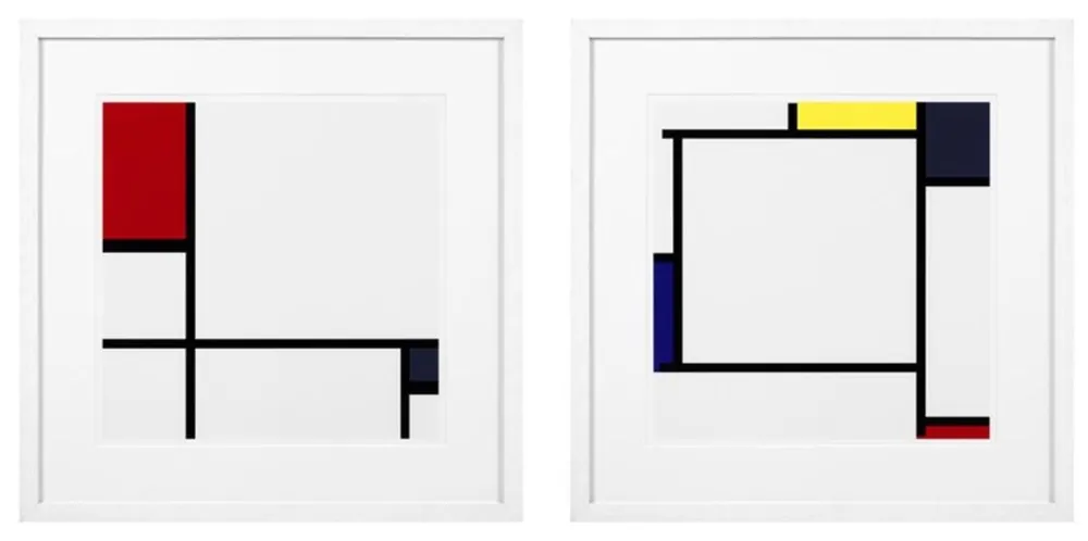 Direktkauf Casa Padrino imágenes deco de diseñador de 2 multicolor / blanco 75 x H. 75 cm - Impresiones de Arte de Lujo