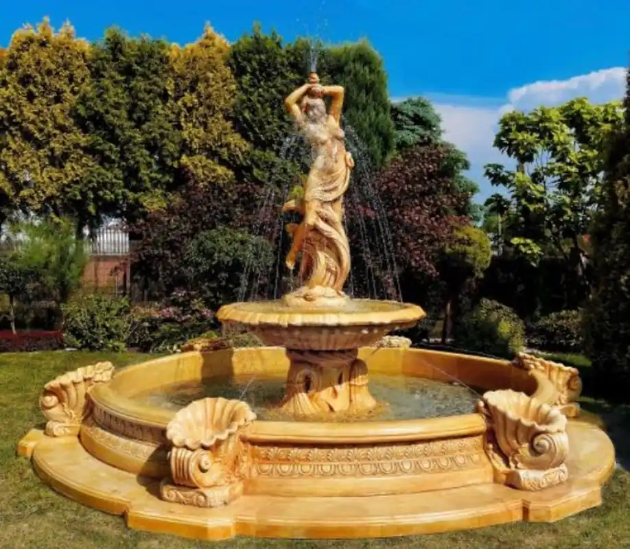 Mega-Angebot Casa Padrino Fuente Barroco Ø 445 x H. 234 cm - Fuente de Jardín Espléndido con Gárgola de Concha de Mar
