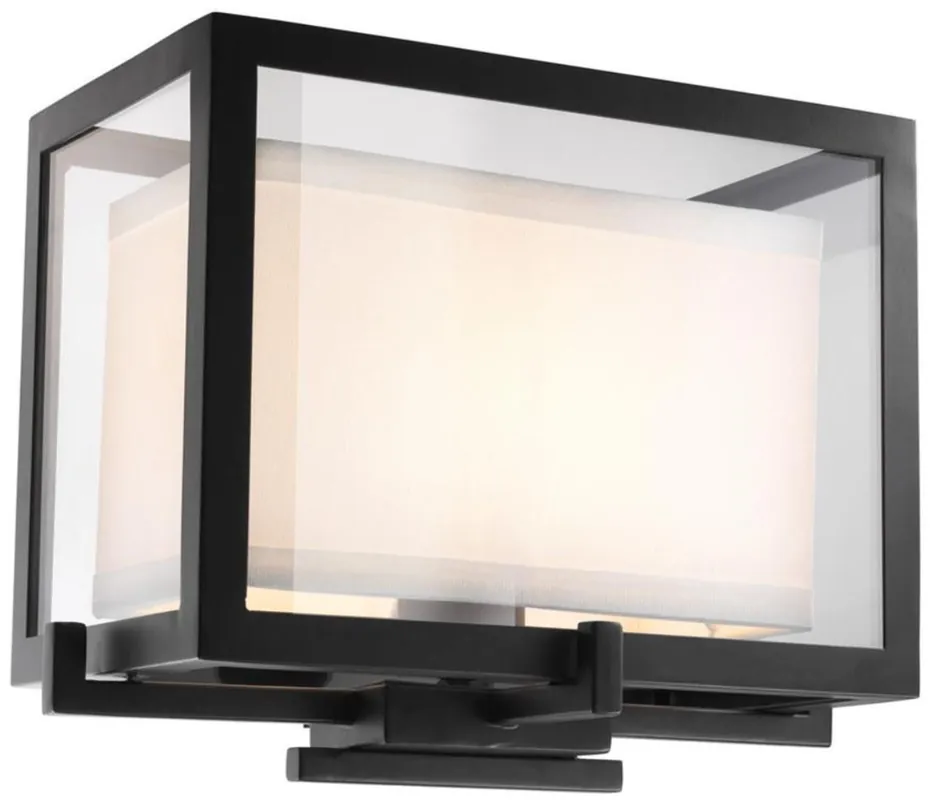 Online Kaufen Casa Padrino aplique de pared negro / blanco 31 x 23 x H. 24 cm - Lámpara de Hotel y Restaurante de Lujo