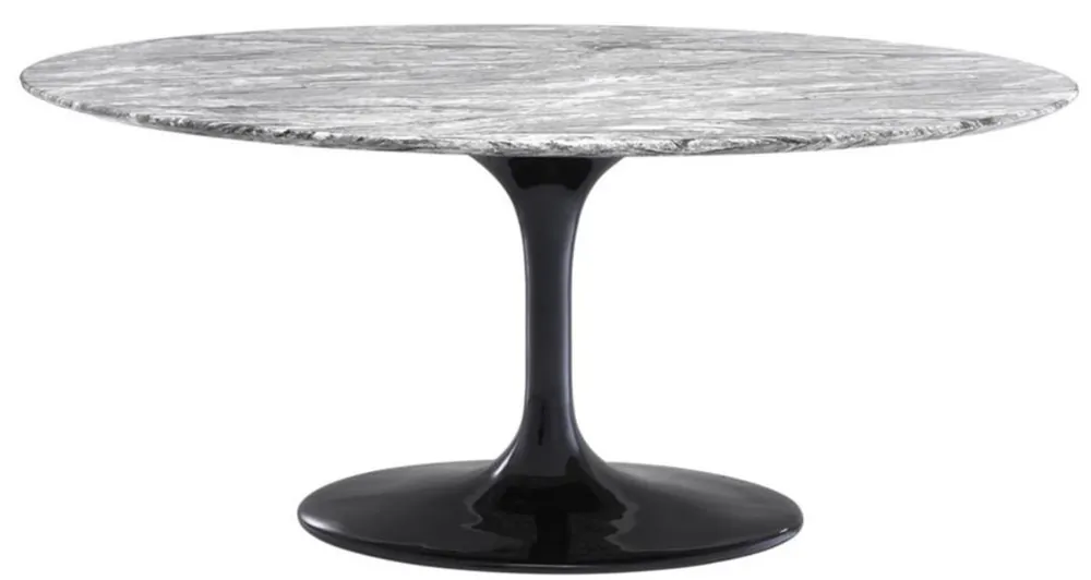 Casa Padrino mesa de comedor de lujo gris / negro 170 x 110 x H. 75 cm - Mesa de comedor con mesa de mármol de arte Jetzt Kaufen