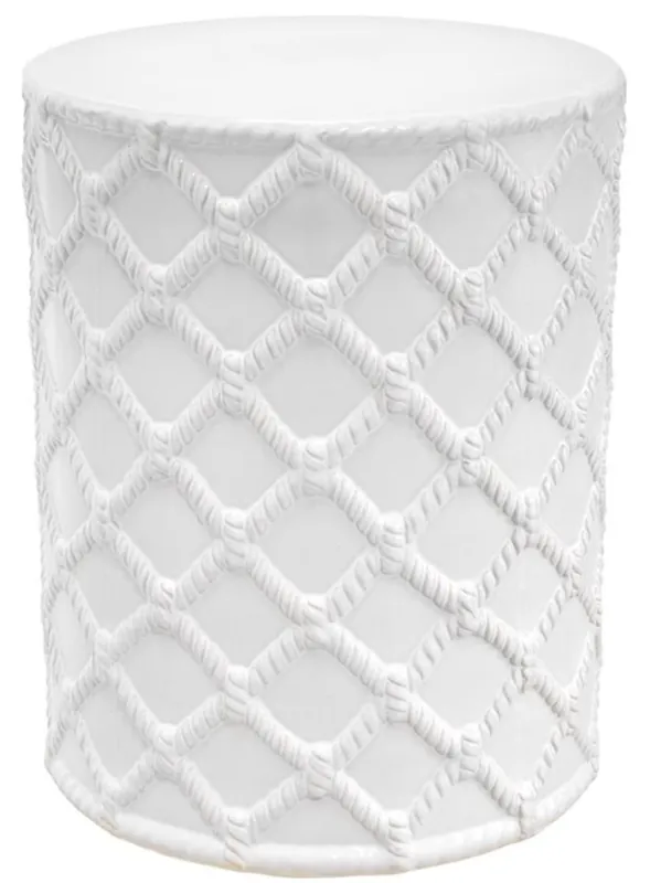 Casa Padrino tambor de cerámica blanco Ø 36 x H. 45 cm - Decoración de salón de diseño Direktkauf