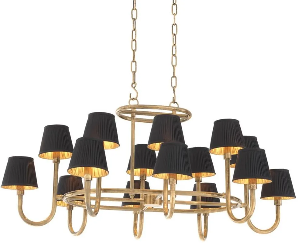 Schneller Versand Casa Padrino araña de lujo vintage latón / negro 120,5 x 90,5 x H. 57 cm - Muebles de Lujo