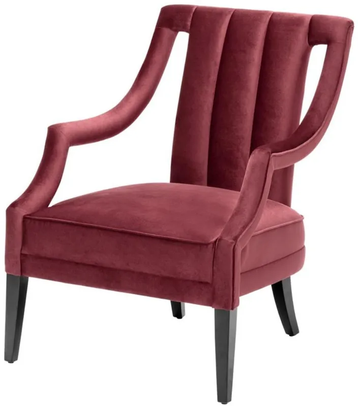 Casa Padrino sillón de lujo rojo burdeos / negro 70 x 80 x H. 95 cm - Calidad de Lujo Versand Am Gleichen Tag