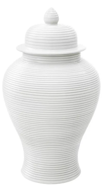 Preisreduziert Casa Padrino jarra de porcelana de lujo con tapa blanca Ø 25 x H. 45 cm - Hotel & Restaurant Decoration