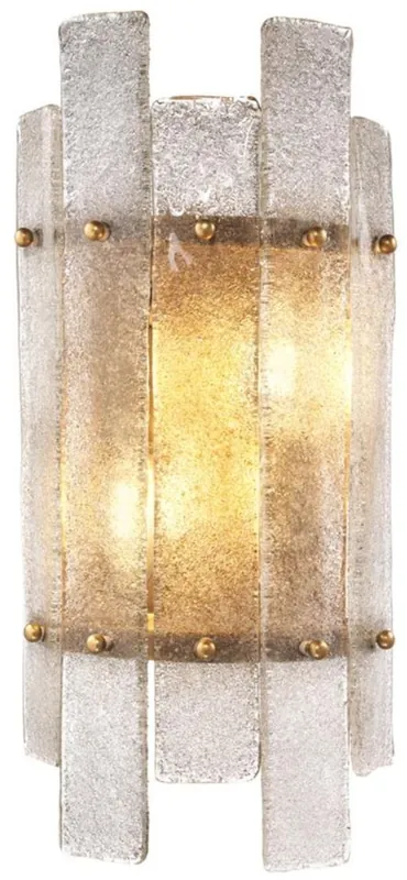 Finale Aktion Casa Padrino aplique de lujo latón antiguo 19 x 10 x H. 40 cm - Aplique de Pared con Vidrio Soplado a Mano