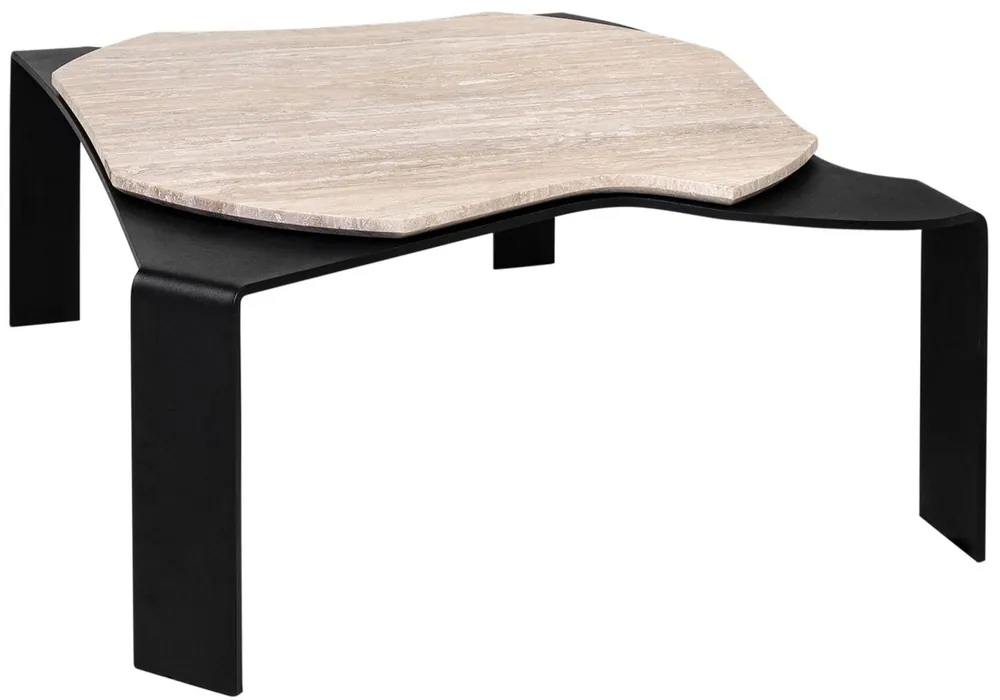 Schneller Versand Casa Padrino mesa de centro de lujo negro / beige 75,5 x 78 x H. 32,5 cm - Mesa de Centro de Diseño con Tapa de Mármol
