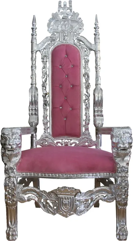 Rabatt Sillón de trono barroco Casa Padrino plata / azul con silla de diamantes de imitación bling royal - sillón de bodas - sillón gigante