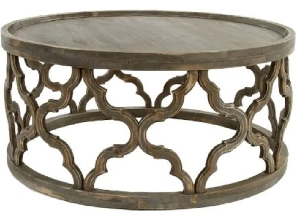 Sonderangebot Casa Padrino mesa de centro de diseño marrón Ø 80 x H. 37 cm - Mesa de Centro Moderna de Madera Redonda