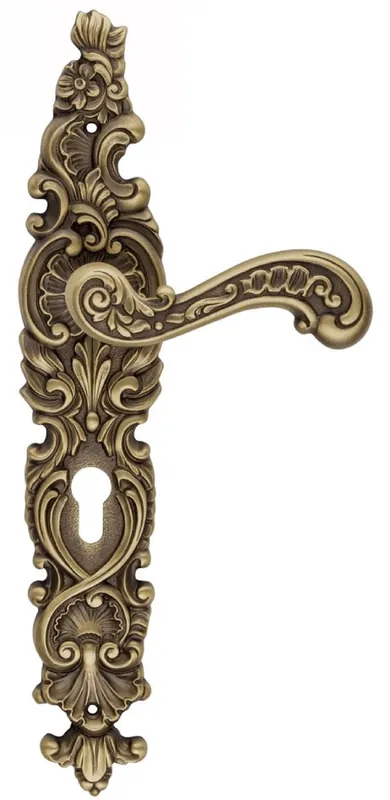 Heißes Angebot Casa Padrino conjunto de manija de puerta barroco latón patinado 14,5 x H. 35 cm - Muebles Barrocos