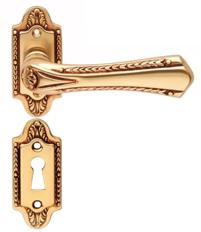 Casa Padrino conjunto de manija de puerta art nouveau oro francés 14,1 x H 8,1 cm - Manijas de puertas de estilo clásico y barroco en diseño clásico Solange Der Vorrat Reicht