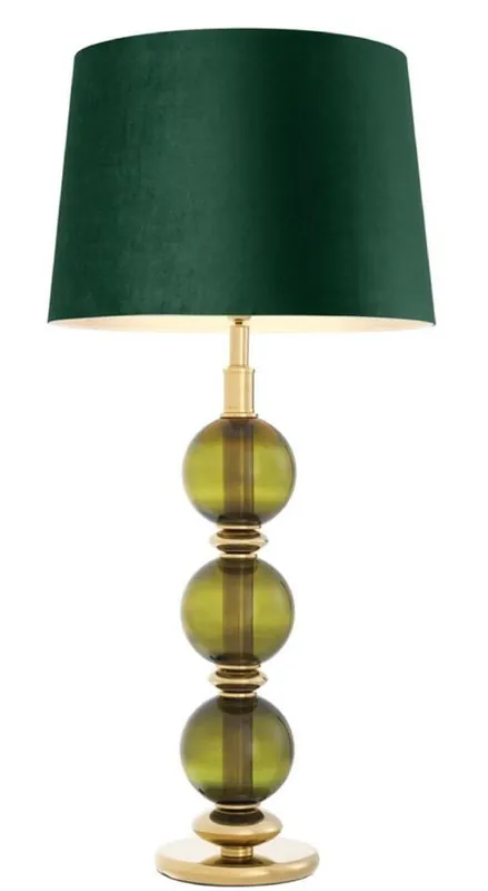 Sichere Zahlung Casa Padrino lámpara de mesa de lujo verde / oro Ø 50 x H. 105 cm - Lámpara de Mesa de Salón con Vidrio Soplado a Mano