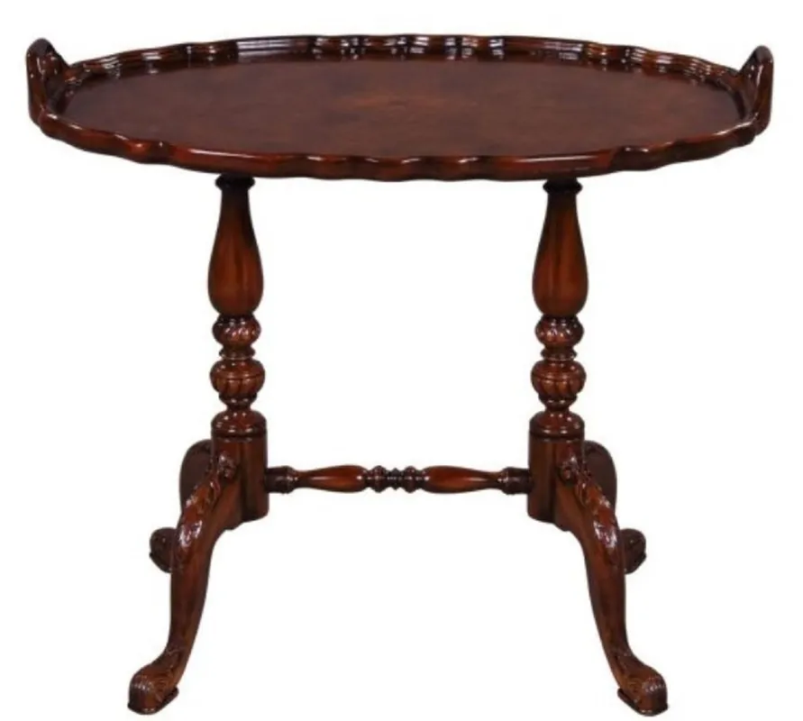 Casa Padrino mesa de te / mesa auxiliar de estilo barroco de lujo con 2 asas marrón 66,5 x 44,5 x H. 55,2 cm - Muebles Barrocos Schneller Versand