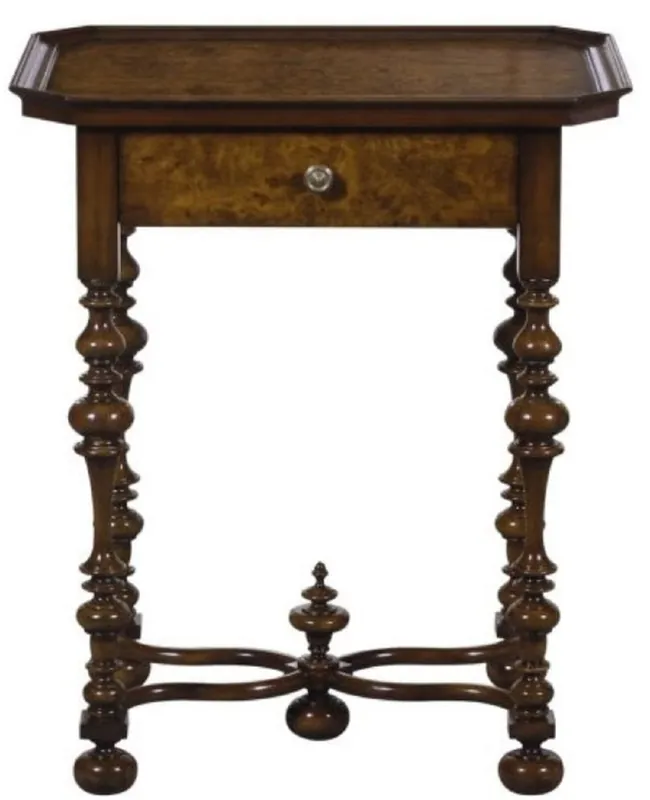 Casa Padrino mesa auxiliar barroco de lujo con cajón marrón / marrón oscuro 58 x 42 x H. 69 cm - Muebles Barrocos Top-Preis