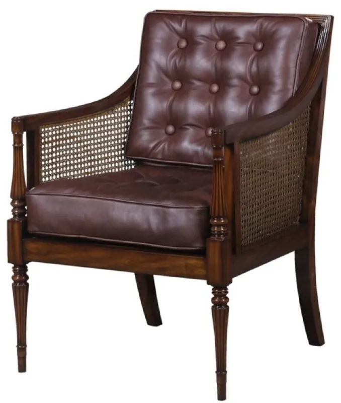 Casa Padrino Sillón de Salón de Estilo Art Nouveau de Lujo Marrón Oscuro / Marrón 68 x 65 x H. 98 cm - Muebles de Hotel Aktuell