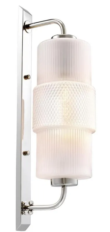 Zertifiziert Casa Padrino Lámpara de Pared de Lujo Plata / Blanco 14 x 18 x H. 53 cm - Lámpara de Diseño