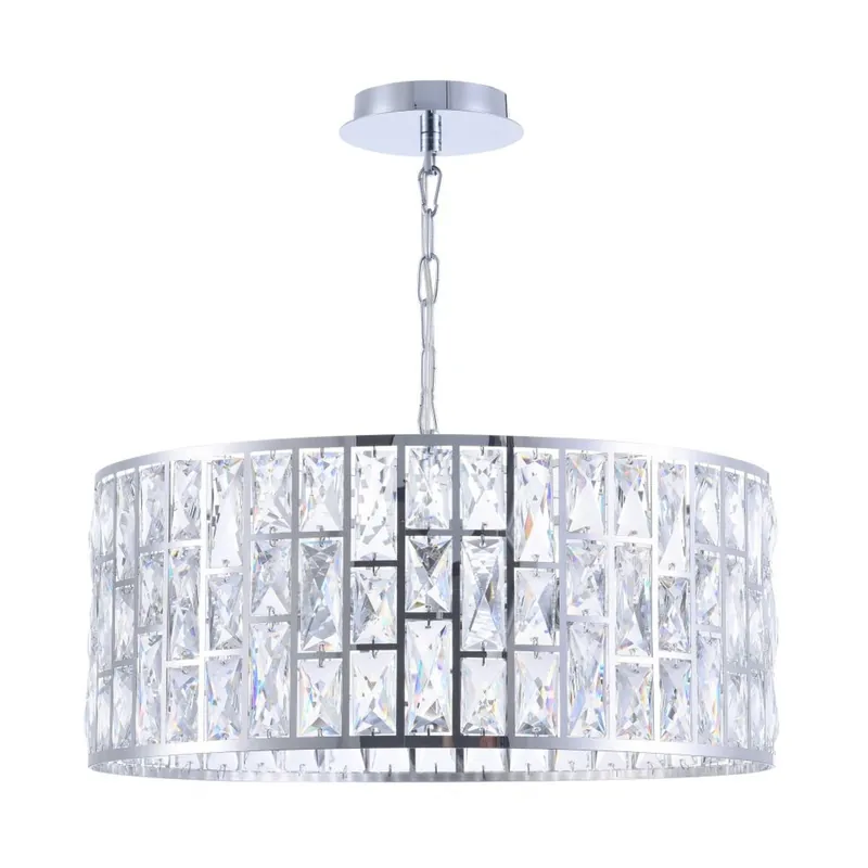 Casa Padrino Araña de Lujo Plata Ø 50 x H. 21,2 cm - Elegante Araña con Cristal Beliebt